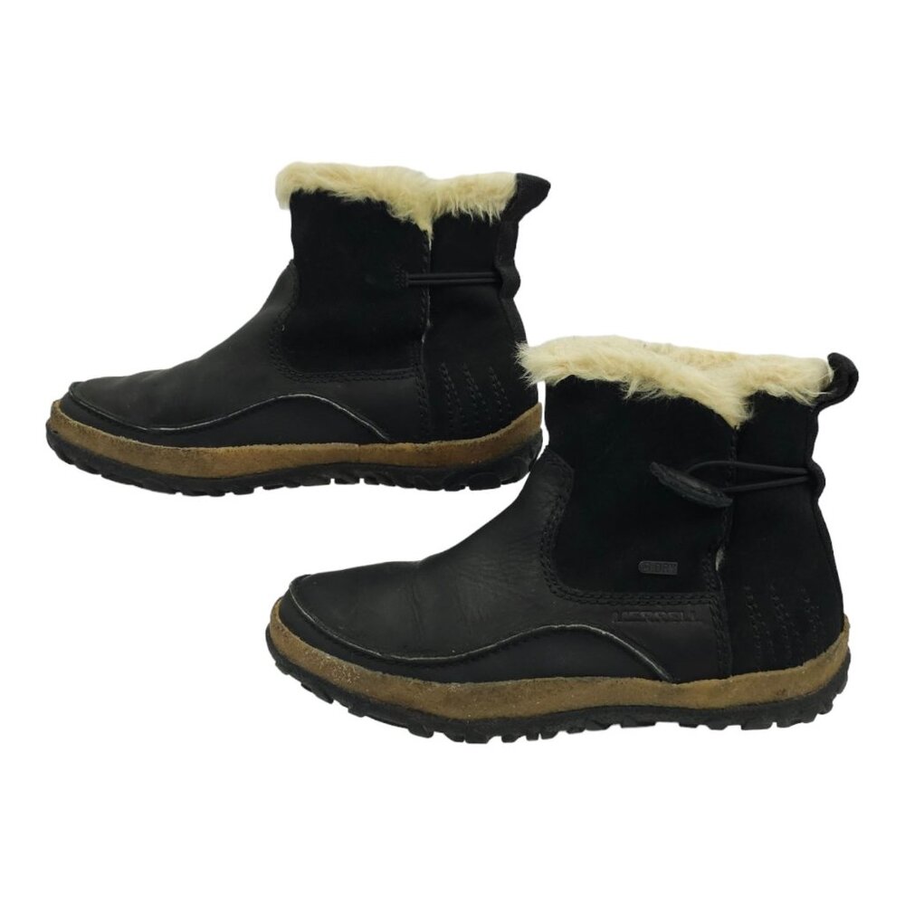 Merrell Tremblant Ankle Boots Women Size 6 Pull On Black Polar Waterproof J45728